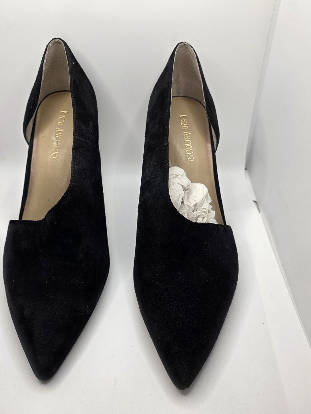 Enzo Angiolini Black Suede Pointed Flats